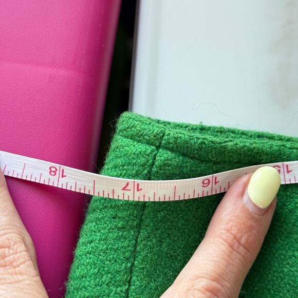 Lauren Ralph Lauren Wool Wrap Skirt Green Buckle Detail Size 10 Classic Preppy - Picture 8 of 9